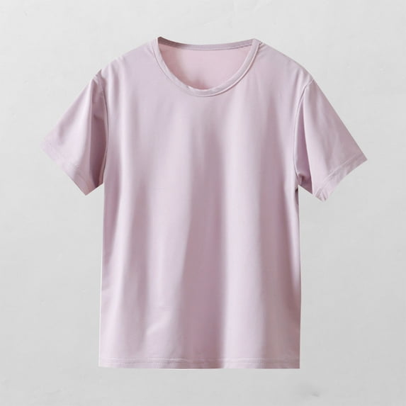 Cooling Tops for Teens Athletic Workout Size 3-16 Short Sleeve T-Shirts Toddler Boys & Girls Casual Solid Pullover Crewneck Gym Tees Shirts