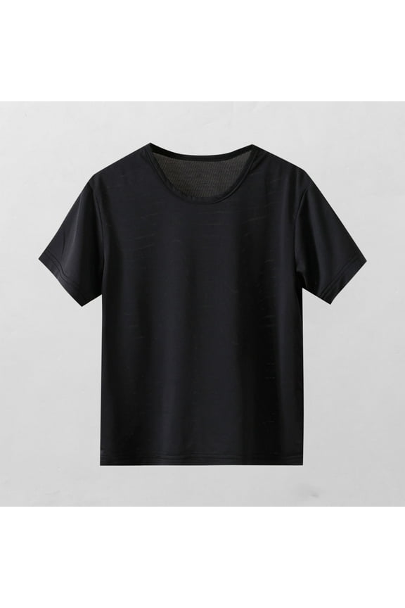 Cooling Tops for Teens Athletic Workout Size 3-16 Short Sleeve T-Shirts Toddler Boys & Girls Casual Solid Pullover Crewneck Gym Tees Shirts