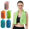 thumbnail image 1 of Cooling Towel 1pc, Outdoor Fitness or Gym Use, Ice Silk Material with Cold Touch, Quick Drying and Reusable, Summer Sports Sweat Wicking Towel, Ihhxbz | A, 1 of 9