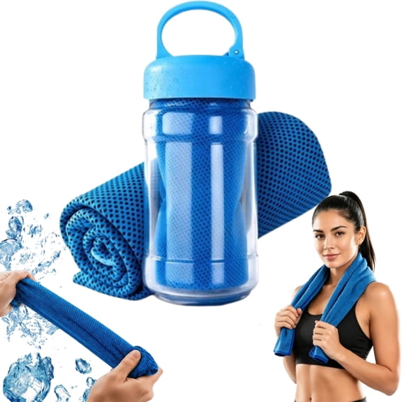 Cooling Towel, Ice Cold Sports Sweat Towels for Instant Relief Perfect Coolings Scarf, Forehead, Wristband, Bandana, Stay Cool from Over Heating During All Kinds of Sport and Exercise