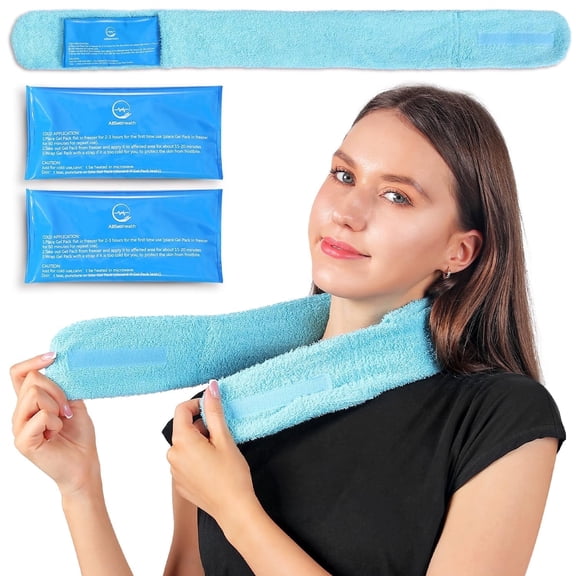 AllSett Health Cooling Towel with Reusable Gel Ice Packs – 2-Pack, Multi-Purpose Wrap for Neck, Arms & Shoulders – Ideal for Pain Relief, Post-Surgery, & Sports Recovery