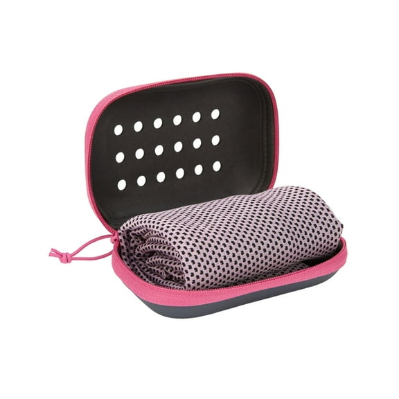 Cooling Towel with Storage Box Quick Dry Mesh Cool Towel Portable Gym Sweat Towel for Extreme Heat Yoga Running Hiking Fitness