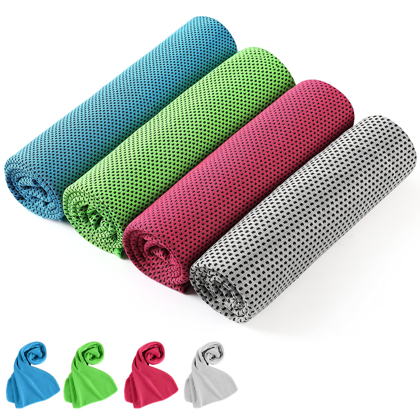 Cooling Towels 4Pack Instant Cooling for Hot Weather MultiPurpose
