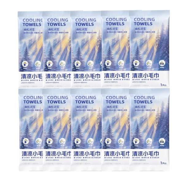 Cooling Towels for Neck, 10 Pack Disposable Instant Ice Towels for Sports, Golf, Gym Workouts, Hot Weather Outdoor Use, Refreshing Cooling Accessories for Face and Neck