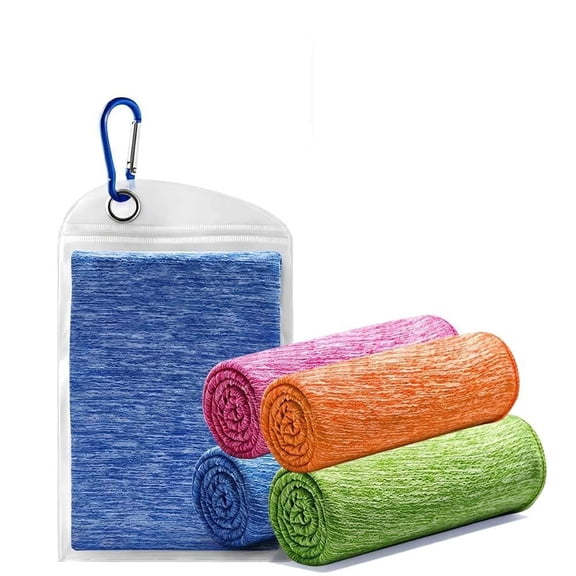 Cooling Towels for Neck and Face Hot Weather, 4 Pack 39.37"×11.81" Cationic Fabric Cooling Wraps, Portable Breathable Quick Absorbent Physical Cooling Towels