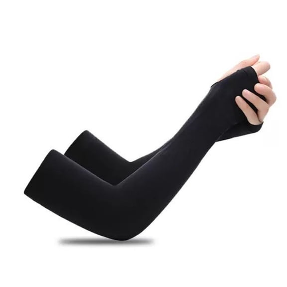 Cooling UV Sun Protection Arm Sleeves for Men Women, UPF 50+ Black Gaming Sleeve for Outdoor Sports Cycling Golf