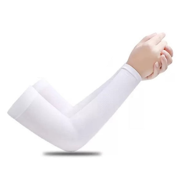 Cooling UV Sun Protection Arm Sleeves for Men Women, UPF 50+ White Gaming Sleeve for Outdoor Sports Cycling Golf