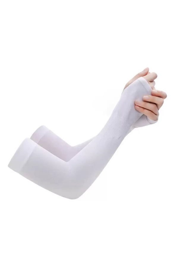 Cooling UV Sun Protection Arm Sleeves for Men Women, UPF 50+ White Gaming Sleeve for Outdoor Sports Cycling Golf