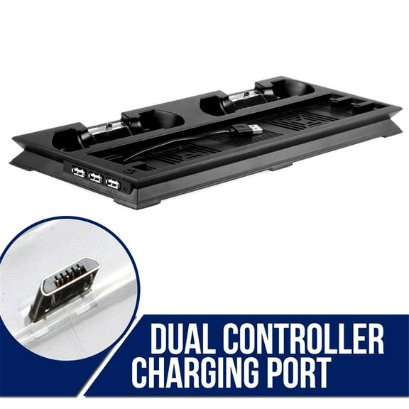 Cooling Vertical Stand With 2 Controller Charger Port For PS4 Pro, Game Charging Dock Station 2 Cooler Fan and 3 USB Hub for Playstation 4 Pro Console
