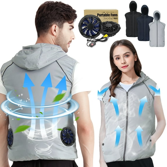 Cooling Vest Air Conditioned Cooling Fan Vest Sun Protection Vest for Constrution Fishing Sport that Manages Heat Stress Up to 13 Hours