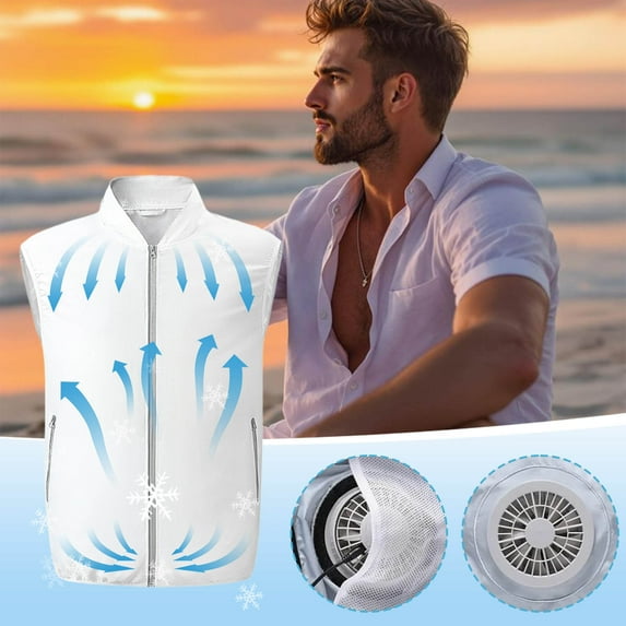 Cooling Vest Fan Vest Cooling Vest for Men Fan Jacket Air Conditioned Jacket Cooling Vests for Hot Weather Fan Jackets for Men Outdoor Mens and Womens Cool Jacket with Fan for Work and Activities