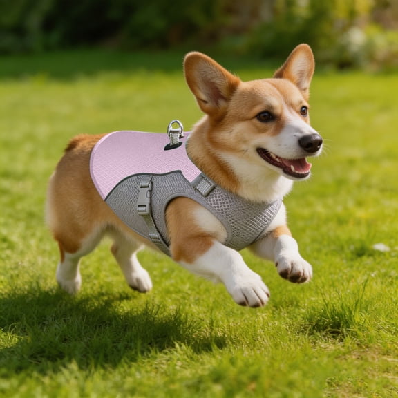 Cooling Vest Harness Cooler Jacket with Adjustable Zipper Dog Cooling Vest Dog Harness Cooler Jacket , for Walking Dog, Outdoor Camping and Hunting Training.(S 13.8")