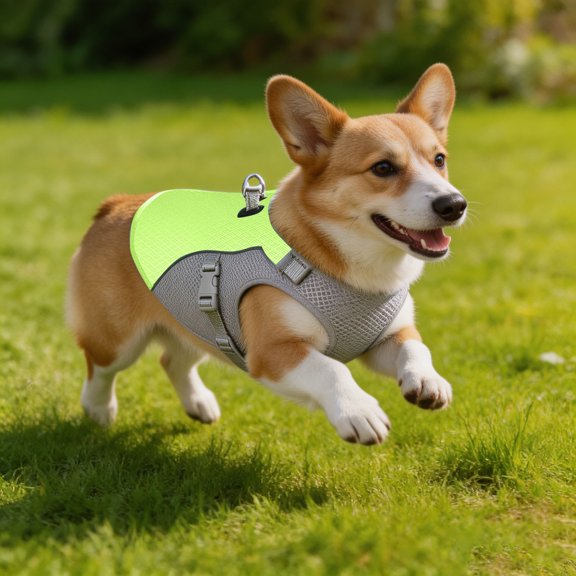 Cooling Vest Harness Cooler Jacket with Adjustable Zipper Dog Cooling Vest Dog Harness Cooler Jacket , for Walking Dog, Outdoor Camping and Hunting Training.（S 13.8")