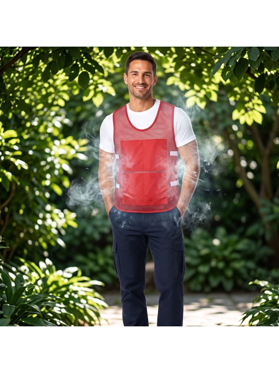 Cooling Vest for Men Women, Reusable Evaporative Ice Vest, Adjustable Lightweight Cool Vest for Hot Weather Outdoor Work Running Cycling
