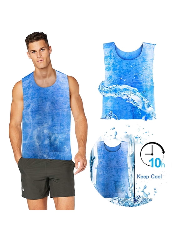 Cooling Vest for Women Men Cool Vest Heatstroke Prevention Body Cool Down Cold Vest for Hot Weather Evaporative (Blue)