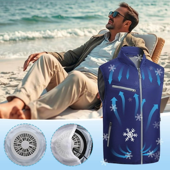 Cooling Vest with Fans Summer Cooling Air-Conditioned Vest Outdoor Cool Vests Double Fan Air-Conditioning Ice Jackets