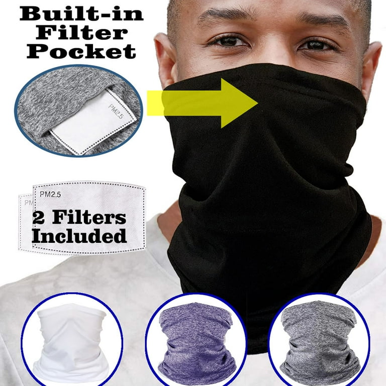 Cooling Washable Face Mask with Pocket, Reusable Face Cover Gaiter