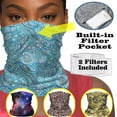 thumbnail image 1 of Cooling Washable Face Mask with Pocket, Reusable Face Cover Gaiter Neck Tube, Unisex Full Tube Bandanas Multifunctional Headwear Balaclava, Summer Flower, 2 Filters included, 1 of 5