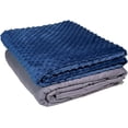 thumbnail image 1 of Cooling Weighted Blanket 20 Lbs - Queen King Weighted Blanket for Adults 60" X 80" Grey W/Blue Minky Duvet, 1 of 7