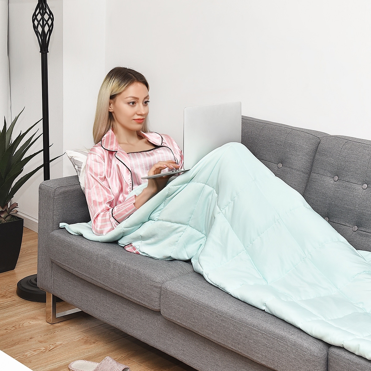 Cooling Weighted Blanket Cotton Twin/ Full/ Queen/King Size 48"x 72" 15