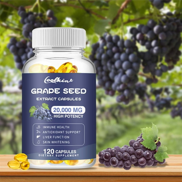 Coolkin Grape Seeds Extract Capsules 20,000mg 95 Polyphenols