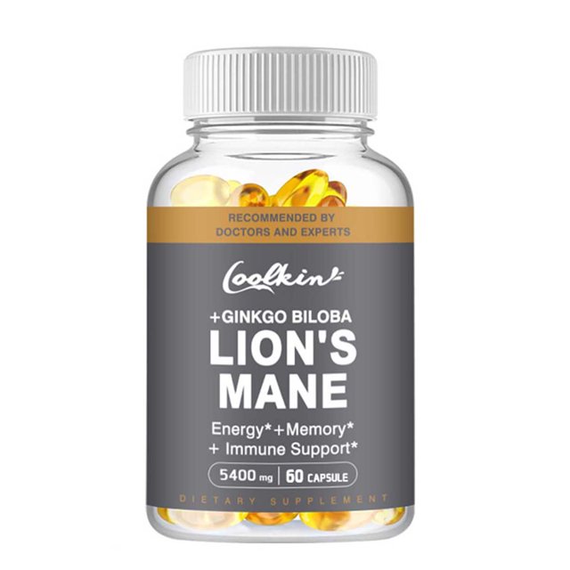 Coolkin Lion's Mane Capsules Ginkgo Biloba Enhance Brain Function
