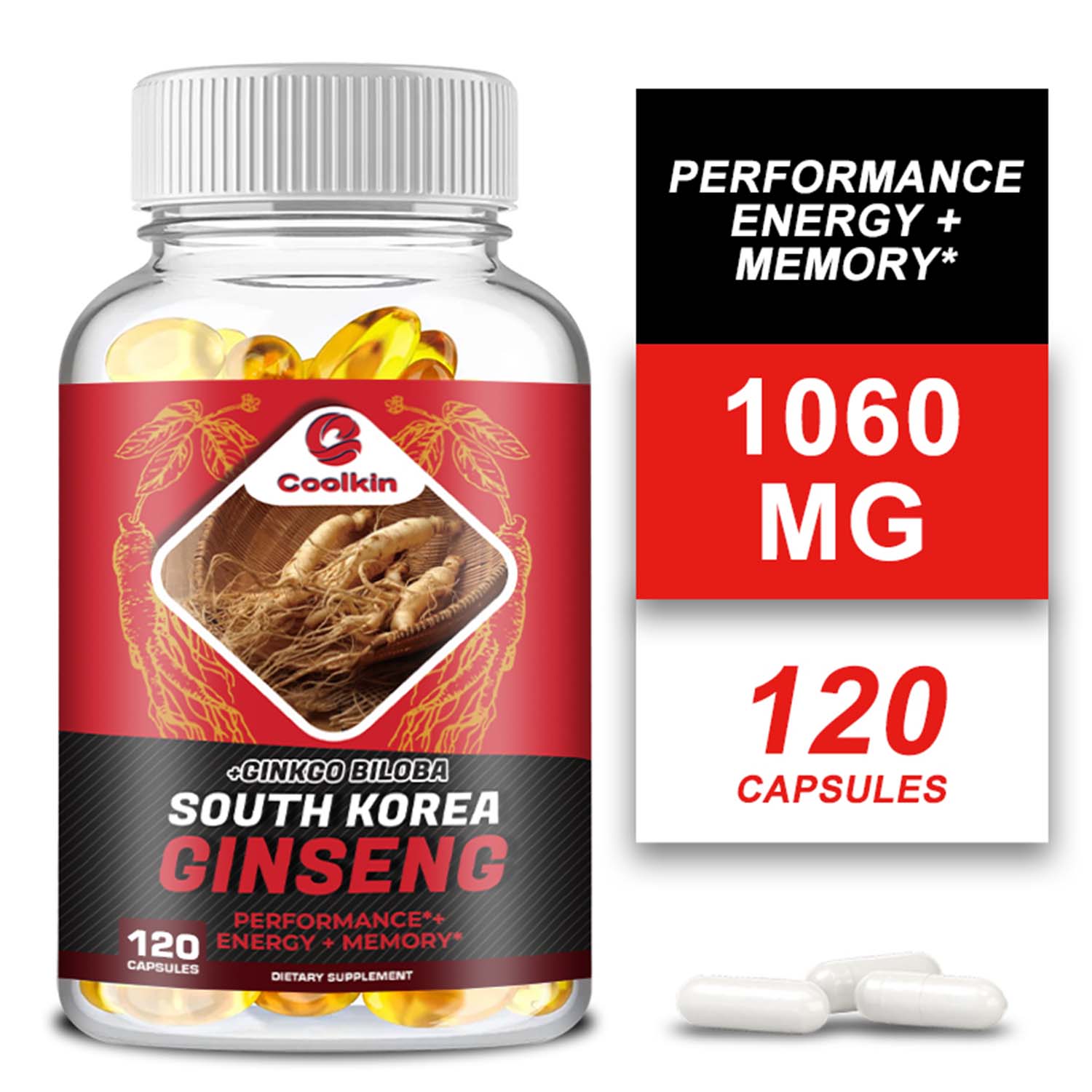 Coolkin South Korea Ginseng + Ginkgo Biloba Energy & Endurance
