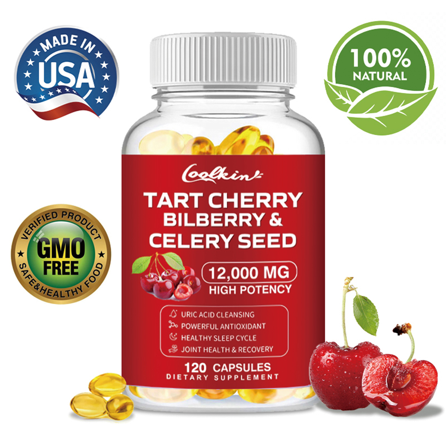 Coolkin Tart Cherry Bilberry & Celery Seed Joint & Muscle Health