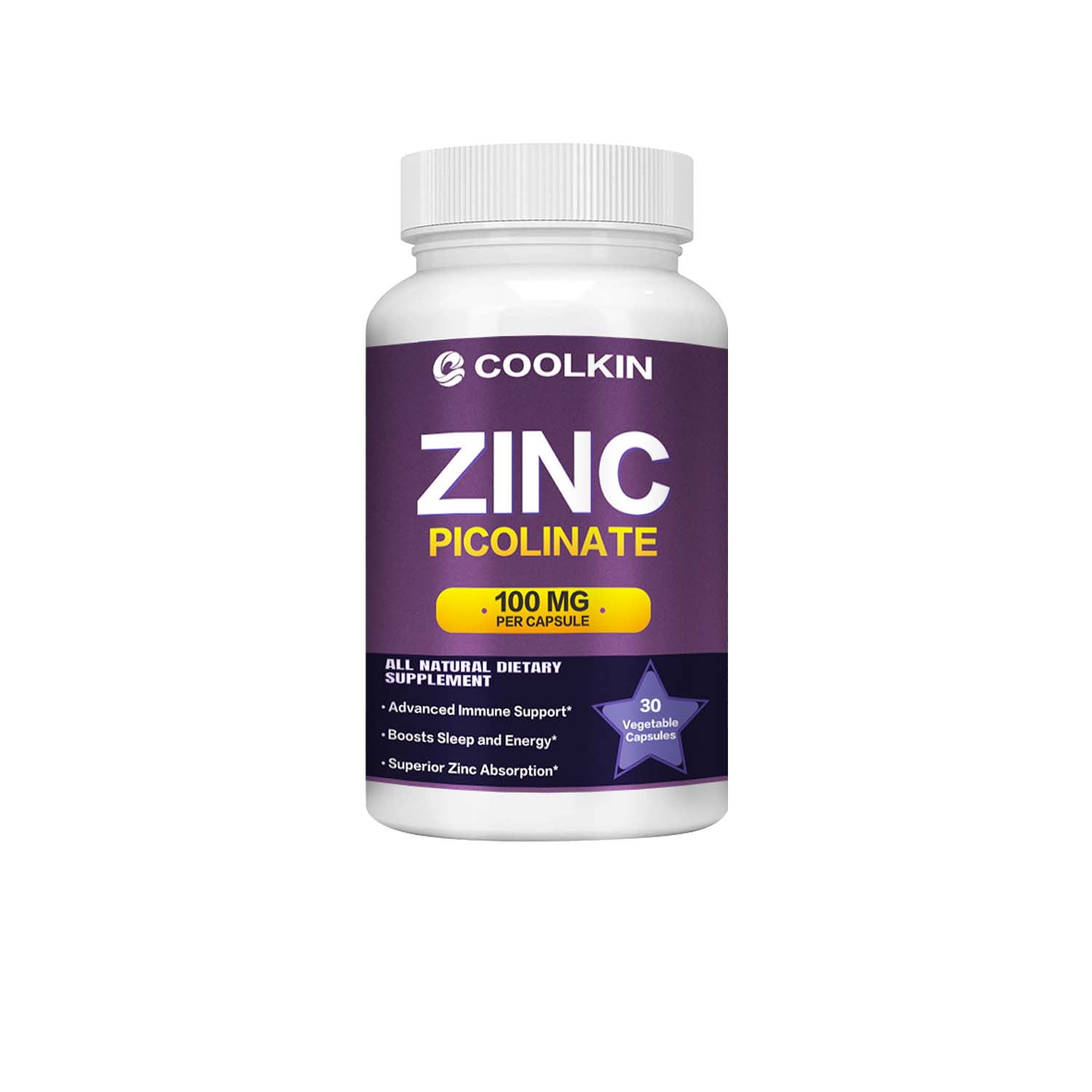 Coolkin Zinc Picolinate Capsules 100mg Supports Prostate & Vision