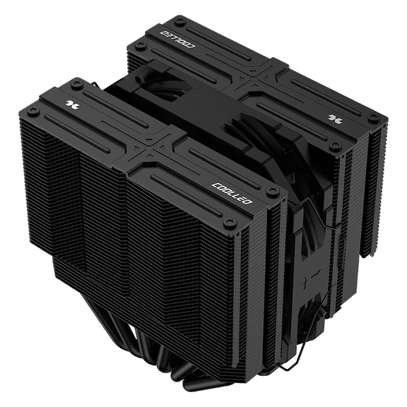 Coolleo Fs135 Black High-Performance Computer Case Fan with Heat Pipe Wear Fin Technology,Cpu Radiator