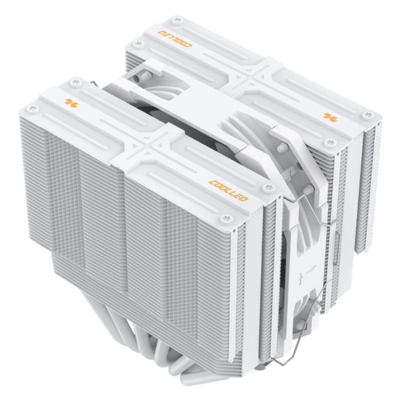 Coolleo Fs135 White High-Performance Computer Case Fan with Heat Pipe Wear Fin Technology,Cpu Radiator