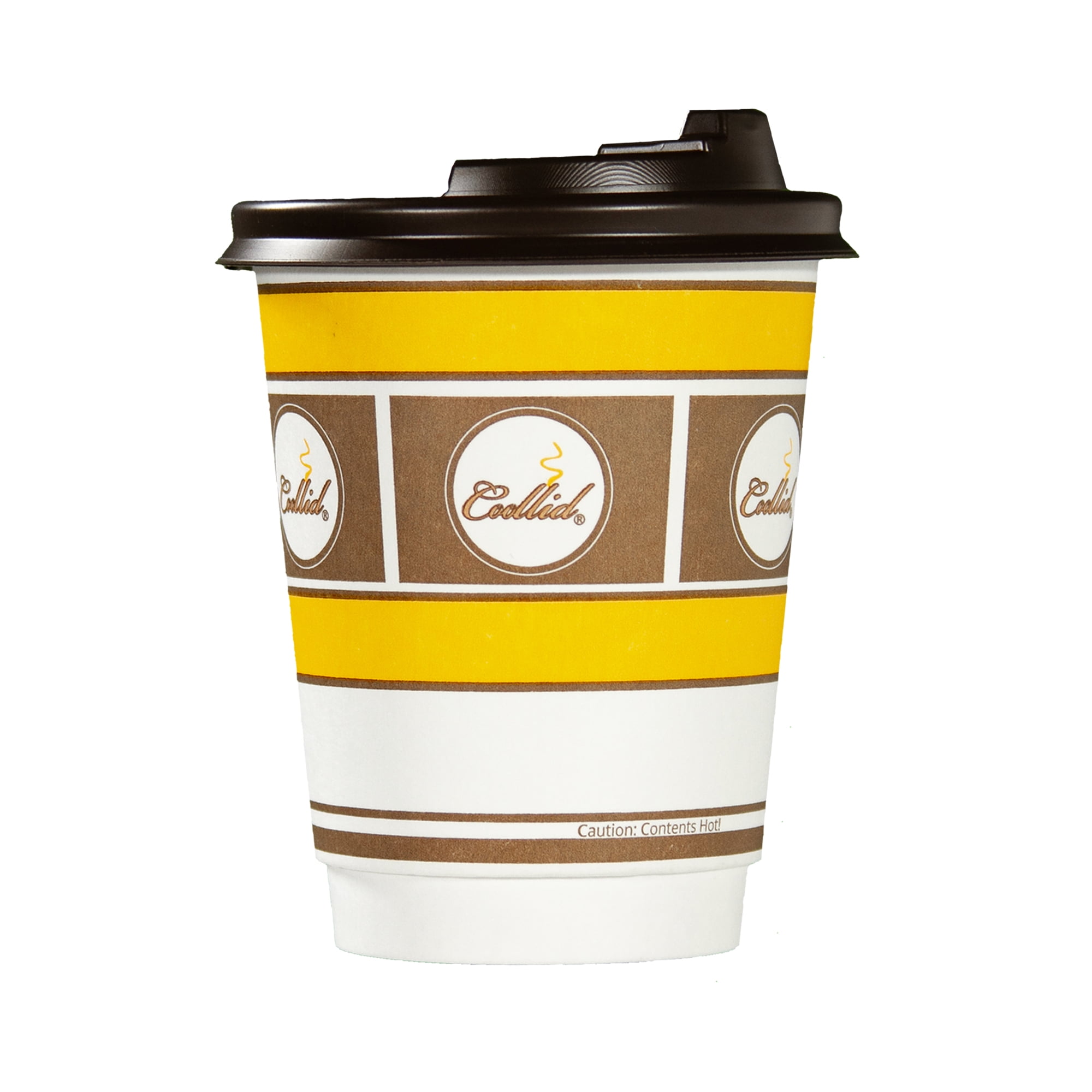 Disposable Paper Coffee Cups with Lids - 16 oz with White Sipper Dome Lids  (90mm)