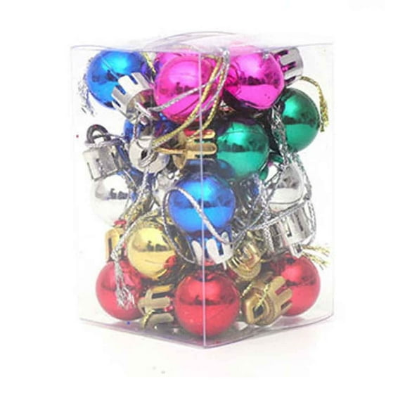 Coollooc 1.2 Inches Colored Christmas Balls Decoration Living Room Garden Ornaments Mini Glitter Ball Door Wall Xmas Tree Decor Supplies 24 Pack