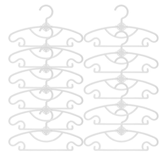 Coollooc 10 Pack Baby Hangers, Kids Plastic Clothes Hangers, Non-Slip Plastic Kids Hangers for Closet, Small Children Hangers for Pants Coats Skirts, Children's Hangers for Toddler, Child(White)