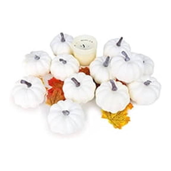 Coollooc 12 Pcs Mini Artificial Orange Pumpkins, Plastic Foam Small Craft Pumpkins for Halloween, Fall, Thanksgiving Decor, DIY Decoration for Home, Table, Wreath, Wedding Party(B)