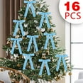 thumbnail image 1 of Coollooc 16Pcs Velvet Bows Christmas Tree Ornaments, Vintage Velvet Ribbon Bows for Tree Garland Wreath Indoor Xmas Decorations(Blue,16Pcs), 1 of 9