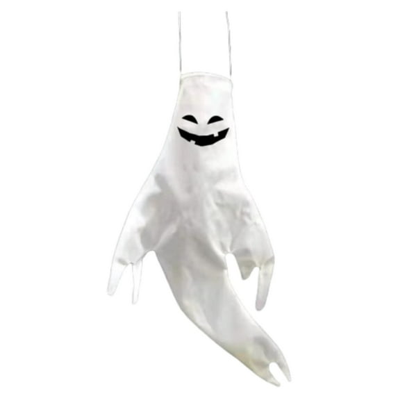 Coollooc 18" Halloween Ghost Windsocks Decorations with LED Light Outdoor Halloween Decorations Hanging Ghost Windsocks Decor for Halloween