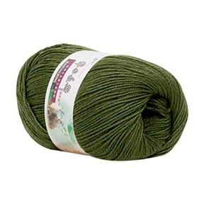 Coollooc 1Pc 50g Soft Bamboo Crochet Cotton Knitting Yarn Knit Wool Yarn for Sewing Crocheting DIY Handicraft, Worsted Beautiful Color, Yarn Woven By Hand Medium Thick Yarn(Tea Green)