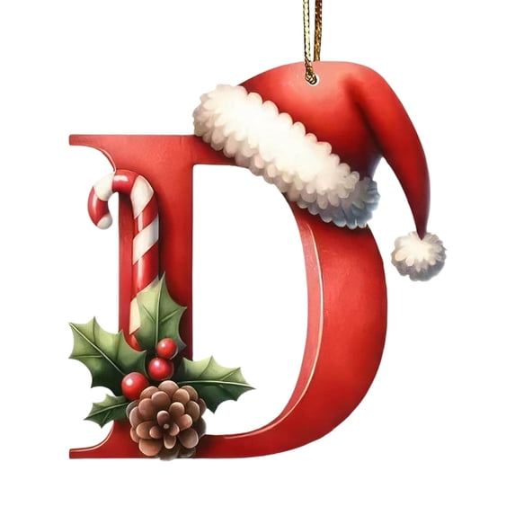 Coollooc 26 Letters Christmas Tree Decoration, Pendant Christmas Tree Ornaments, Personalized DIY Christmas Ornaments Christmas Decoration Xmas Tree Hanging Decor(D,C)