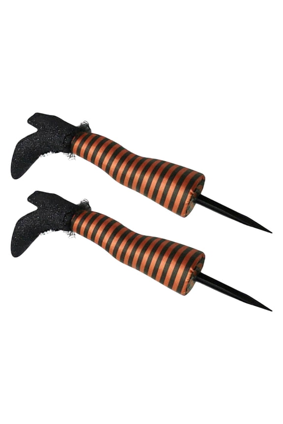 2PCS Halloween Witch Legs Upside Down Wicked Witch Legs Prop for Patio, Yard Witch Legs Decorations, Halloween Creative Decoration Prosthetic Witch Leg Garden Decorations(Orange)
