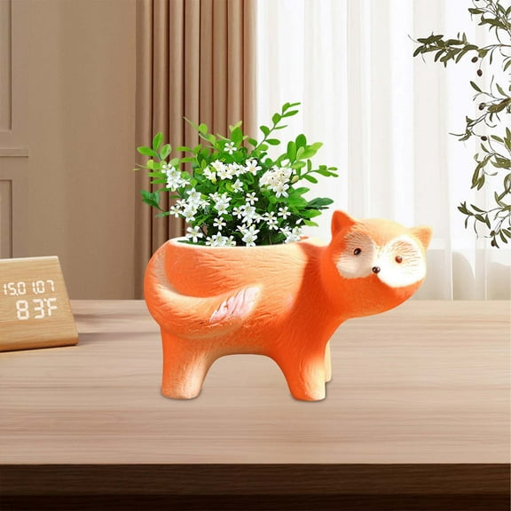 Coollooc 3 Inch Animal Planter, Cartoon Rabbit, Fox, Goat, Sheep, Duck Shaped Ceramic Pots Small Flower Pot Plant Container for for Office Home Desktop Indoor/Outdoor Decor- Plants Not Included