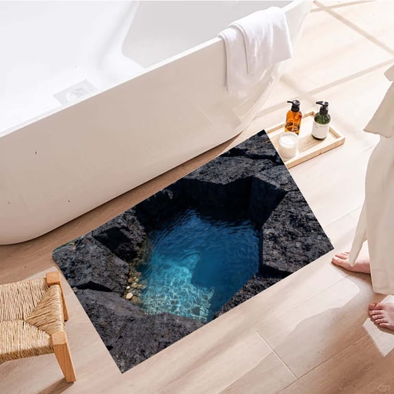 Coollooc 3D Optical Illusion Rug, Optical Illusion Mat - Vortex & Bottomless Hole Design Non-Slip Doormat | Indoor/Outdoor Use for Entrance, Living Room, Playroom & Office(G)