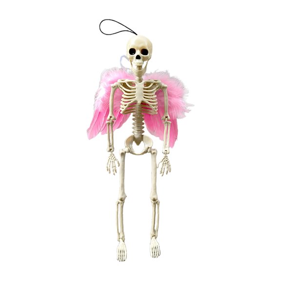 Coollooc 4.3" Skeleton Halloween Decorations Outdoor/Indoor,Halloween Party Decorations, Realistic Skeleton with Wings,Full Body poseable Skeleton Decor,Halloween Decorations for Home Porch Yard.