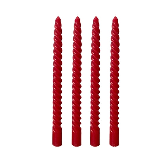 Coollooc 4 Pack 10 Inch Taper Candles for Home Decor and Religious Ceremonies, Unscented Dripless Twisted Candlesticks for Weddings Dinner Holiday Decoration Formal Events