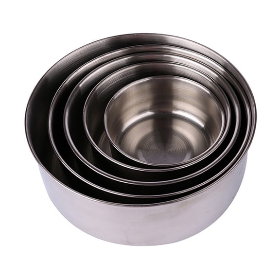 Coollooc 5Pcs Stainless Steel Bowls Set Large Capacity Nesting Mixing Bowl Kitchen Cooking Salad Bowls Vegetable Food Storage Container for Fruit Vegetable Lunch Salad