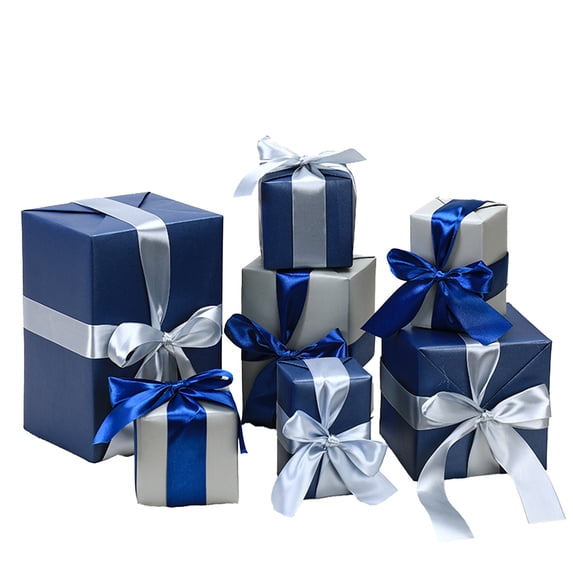Coollooc 7 Pcs Christmas Gift Boxes Christmas Kraft Gift Boxes with Twine Small Gift Boxes for Party, Wedding, Christmas, Holidays, Birthdays and Other Occasions(5 Size)