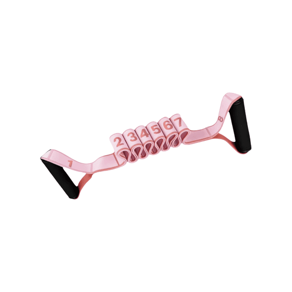 Coollooc 8-segmented Yoga Resistance, Fitness Resistance Band for Stretching and Yoga, Durable Non-Slip Latex Yoga Band for Home Gym Fitness Training Flexibility Workouts(Pink)