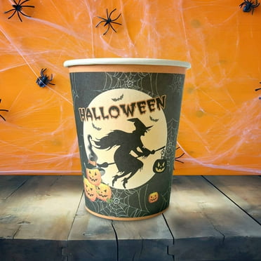 Coollooc 80PCS Halloween Party Plates, Cups and Napkins Halloween Witch Party Decoration Disposable Witch Pumpkins Bats Castle Tableware Dinnerware Set for Halloween Birthday Party Supplies Serve 20
