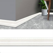 Coollooc 90"x 3" Self Adhesive Flexible Foam Molding Trim, 3D Sticky Decorative Wall Lines Wallpaper Border for Home, Office, Hotel DIY Decoration(A)