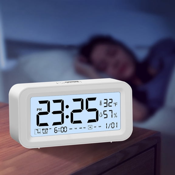 Coollooc Alarm Clock for Bedroom, 2 Alarms Loud LED Big Display Plug in Simple Basic Digital Clock , Adjustable Volume, Dimmable, Snooze for Deep Sleepers Kids Elderly Home Office